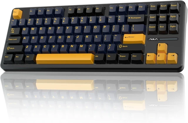 Alt view image 8 of 14 - AULA F87 Wireless Mechanical Keyboard, 75% TKL Custom Hot Swappable Gaming Keyboards with PBT Keycaps, Pre-lubed Greywood Switches, RGB Backlit Creamy Keyboard, 2.4GHz/USB-C/BT5.0