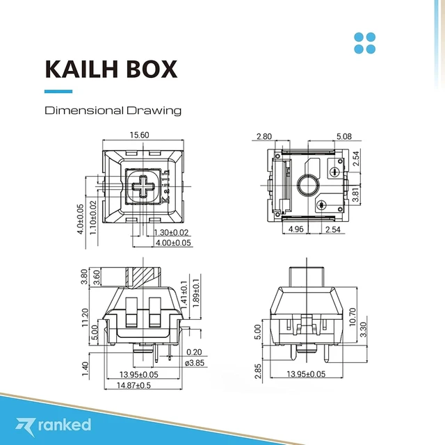 Alt view image 13 of 14 - Ranked Kailh Box Key Switches for Mechanical Gaming Keyboards | Plate Mounted (Kailh Box Noble Yellow, 90 Pcs)