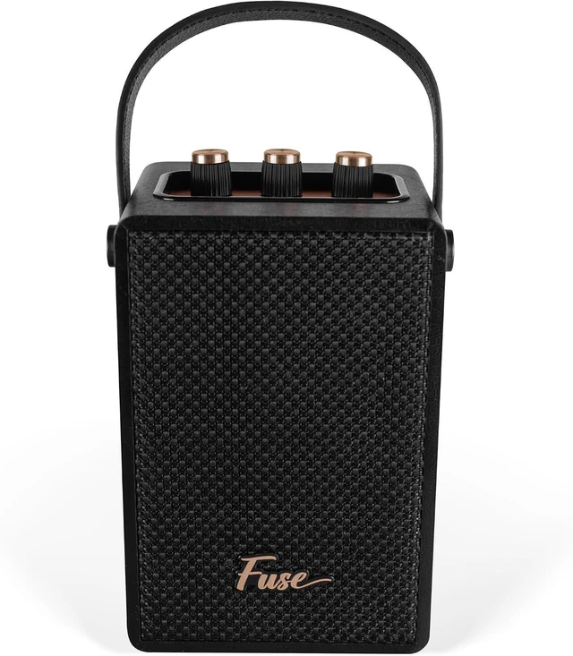 Alt view image 10 of 14 - Fuse Andle Vintage Retro Bluetooth Speaker with Vegan Leather Handle | Portable Speaker with Smartphone Connection | USB & AUX Input | Stylish Black Wood Exterior
