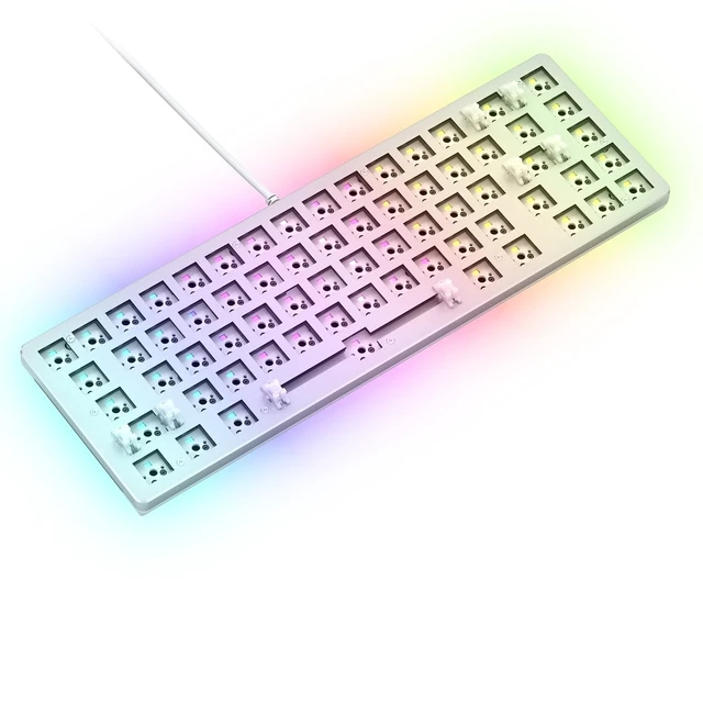 Alt view image 8 of 14 - GLORIOUS Gaming GMMK 2 Compact 65% Barebones (Frame Only) - Mechanical Gaming Keyboard Frame, Compact TKL Size (65%), Aluminium, Customisable, Per Key RGB, American QWERTY Layout - White
