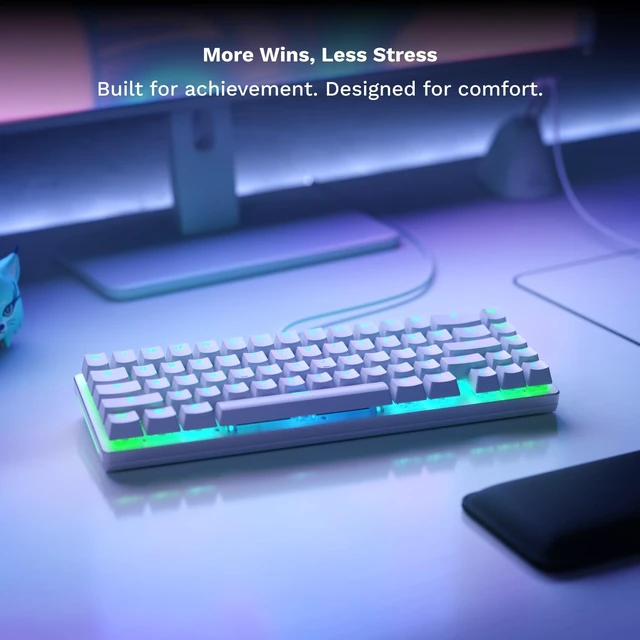 Alt view image 11 of 14 - GLORIOUS Gaming GMMK 2 Compact 65% Barebones (Frame Only) - Mechanical Gaming Keyboard Frame, Compact TKL Size (65%), Aluminium, Customisable, Per Key RGB, American QWERTY Layout - White