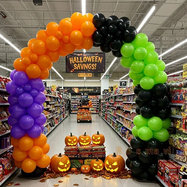 Alt view image 14 of 14 - Halloween Balloon Arch Kit 146pcs Orange Black Green Purple Balloons Garland for Halloween Decorations, Party Backdrop, Birthday Celebration, Spooky Haunted House, Trick or Treat Party Supplies