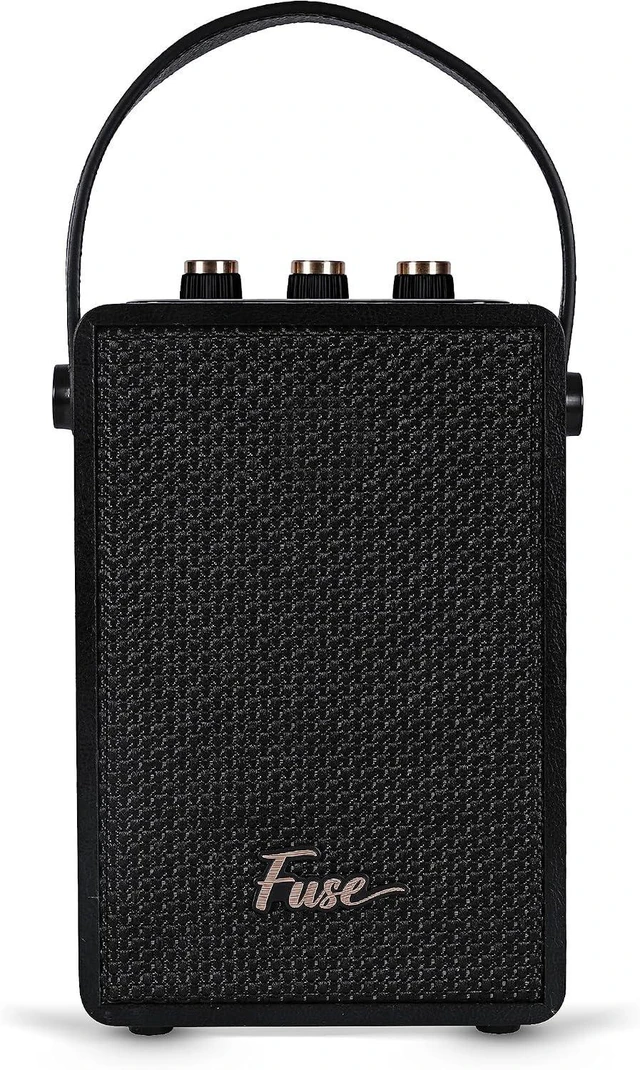 Alt view image 11 of 14 - Fuse Andle Vintage Retro Bluetooth Speaker with Vegan Leather Handle | Portable Speaker with Smartphone Connection | USB & AUX Input | Stylish Black Wood Exterior