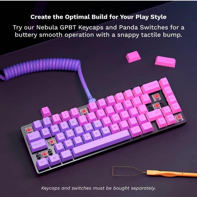 Alt view image 9 of 14 - GLORIOUS Gaming GMMK 2 Compact 65% Barebones (Frame Only) - Mechanical Gaming Keyboard Frame, Compact TKL Size (65%), Aluminium, Customisable, Per Key RGB, American QWERTY Layout - White