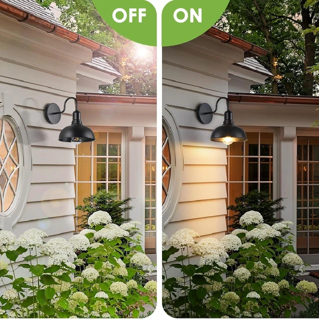 Alt view image 11 of 14 - MATAMEYE Outdoor Wall Sconce, 2 Pack Exterior Waterproof Farmhouse Barn Light Fixture, Black Garage Wall Lantern, Anti-Rust Front Porch Lamp