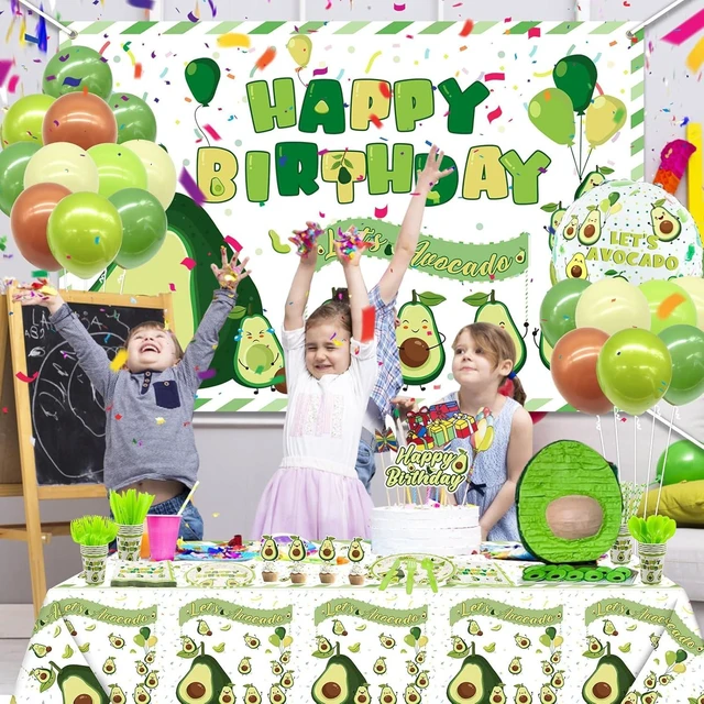 Alt view image 11 of 14 - Fruit Avocado Party Supplies, Avocado Theme Party Decorations for Girls Kids Birthday Party with Plates Cups Napkins Tablecloth Birthday Backdrop Banner Balloons, Serves 20
