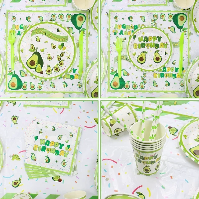 Alt view image 14 of 14 - Fruit Avocado Party Supplies, Avocado Theme Party Decorations for Girls Kids Birthday Party with Plates Cups Napkins Tablecloth Birthday Backdrop Banner Balloons, Serves 20