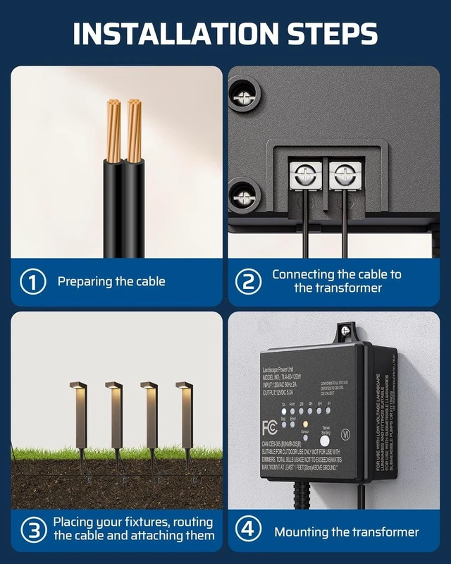 Alt view image 14 of 14 - DEWENWILS 60W 120V AC to 12V DC Outdoor Low Voltage Transformer with Timer and Photocell Light Sensor, Weatherproof, Specially for LED Landscape Lighting, Spotlight, Pathway Light, ETL Listed