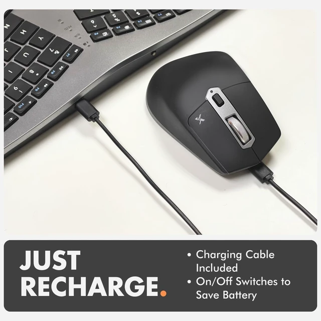 Alt view image 13 of 14 - X9 Ergonomic Keyboard and Mouse Wireless Combo - Ergo Split Keyboard with Wrist Rest and Mouse, 2.4G and Bluetooth, Full-Size Wireless Carpal Tunnel Ergonomic Keyboard and Mouse for Laptop and PC