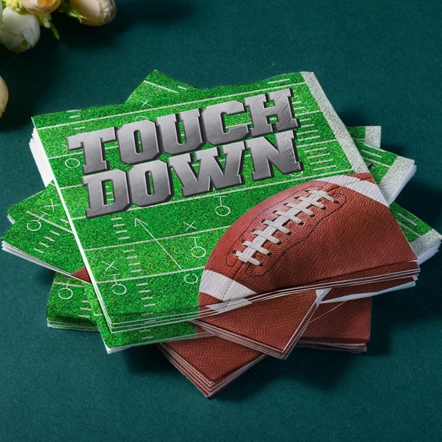 Alt view image 11 of 14 - Football Party Supplies Kit Serve 50, Includes Dinner Plates, Dessert Plates, Napkins,Football Birthday Party Football Game Day Tailgate Party Decorations