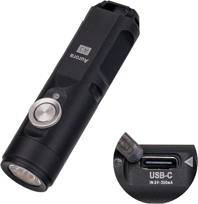 Alt view image 6 of 10 - RovyVon Aurora A3 4th Generation EDC Keychain Flashlight, 650 Lumens Super Bright Mini Handheld Flashlight, Powered by USB Rechargeable Built-in Battery for Camping, Outdoors, Everyday Carry