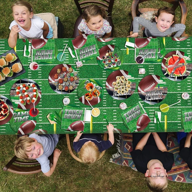 Alt view image 14 of 14 - Football Party Supplies Kit Serve 50, Includes Dinner Plates, Dessert Plates, Napkins,Football Birthday Party Football Game Day Tailgate Party Decorations