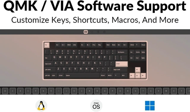 Alt view image 11 of 14 - Keychron C3 Pro QMK/VIA Custom Mechanical Keyboard, 8000 Polling Rate Hot Swappable Programmable 87 Keys Compact TKL Layout Gasket Mount, RGB Backlight Wired Gaming Keyboard with Super Red Switches