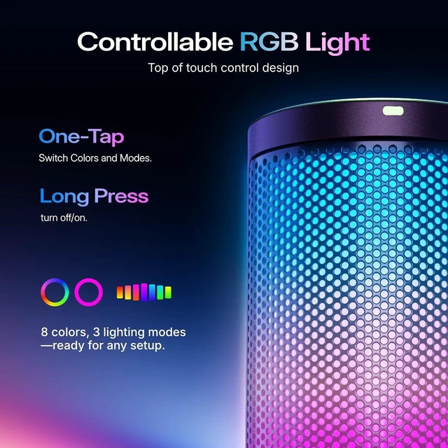 Alt view image 13 of 14 - MAONO DGM20 USB Gaming Microphone for PC with Clear Voice & RGB Lighting | Noise Reduction, Tap-to-Mute, Gain Control and Plug & Play for Discord, Streaming, Podcasting, Chat and PS5/PS4 Gaming