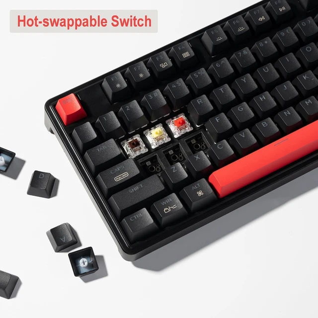 Alt view image 12 of 14 - Keychron C3 Pro QMK/VIA Custom Mechanical Keyboard, 8000 Polling Rate Hot Swappable Programmable 87 Keys Compact TKL Layout Gasket Mount, RGB Backlight Wired Gaming Keyboard with Super Red Switches