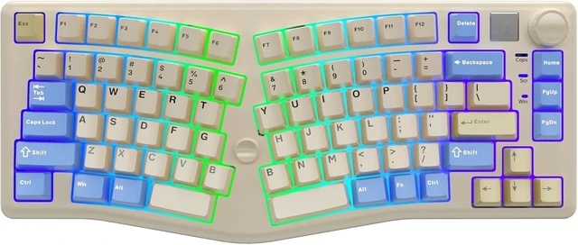 Alt view image 8 of 14 - LEOBOG A75 Alice Ergonomic Wireless Mechanical Keyboard with Joystick Knob
