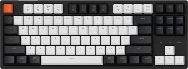 Alt view image 8 of 14 - Keychron C1 87 Key TKL Wired Mechanical Keyboard for Mac Windows, 80% Layout Gateron Brown Switch White LED Backlit Double-Shot ABS Keycaps, USB-C Gaming Keyboard for Gamer/Typists/Office