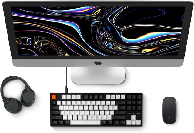 Alt view image 10 of 14 - Keychron C1 87 Key TKL Wired Mechanical Keyboard for Mac Windows, 80% Layout Gateron Brown Switch White LED Backlit Double-Shot ABS Keycaps, USB-C Gaming Keyboard for Gamer/Typists/Office