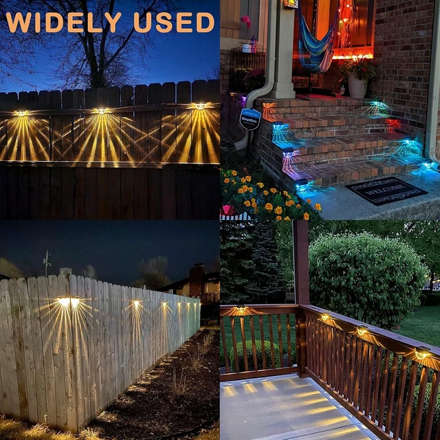 Alt view image 8 of 12 - Melunar Solar Deck Lights, 6 Pack Waterproof LED Solar Step Light Outdoor, Fence Lights Solar Powered for Outside, Garden, Patio, Stairs,Yard,10 Lumens, Warm White/Color Changing Lighting