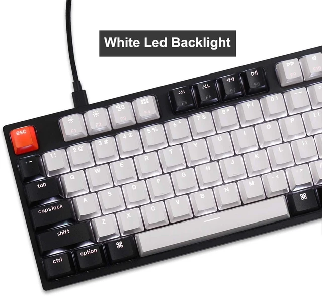 Alt view image 11 of 14 - Keychron C1 87 Key TKL Wired Mechanical Keyboard for Mac Windows, 80% Layout Gateron Brown Switch White LED Backlit Double-Shot ABS Keycaps, USB-C Gaming Keyboard for Gamer/Typists/Office