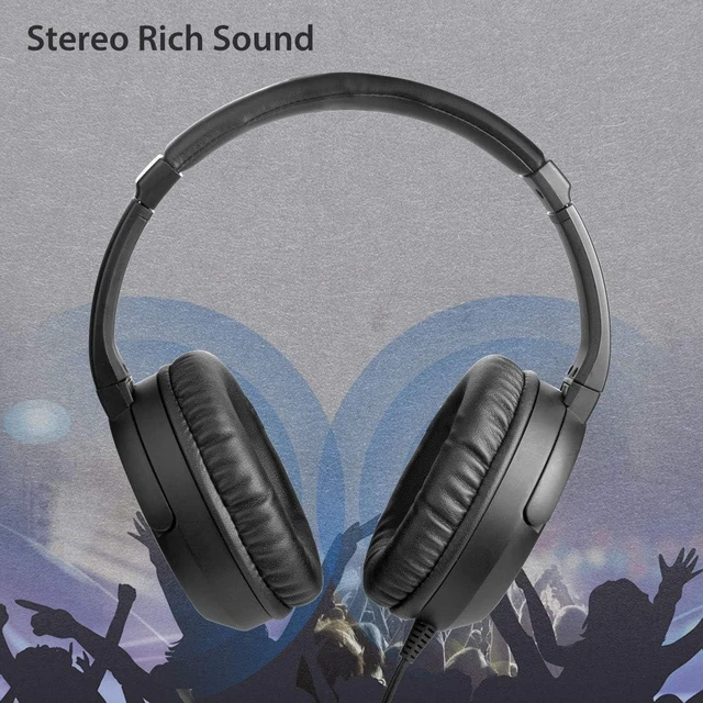 Alt view image 11 of 14 - Avantree HF039 Long Coiled Cord Headphones for TV and PC with Volume Control, Stero/Mono Control,16.4 Feet / 5M Extended Range Cable, 3.5mm AUX Audio, Stereo Sound Spiral Wired Over Ear Headphones