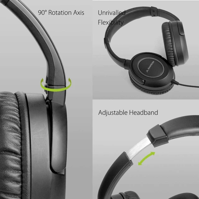 Alt view image 12 of 14 - Avantree HF039 Long Coiled Cord Headphones for TV and PC with Volume Control, Stero/Mono Control,16.4 Feet / 5M Extended Range Cable, 3.5mm AUX Audio, Stereo Sound Spiral Wired Over Ear Headphones