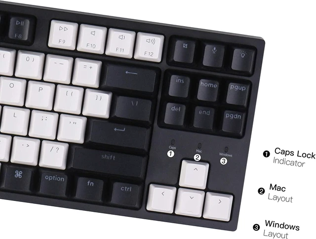 Alt view image 13 of 14 - Keychron C1 87 Key TKL Wired Mechanical Keyboard for Mac Windows, 80% Layout Gateron Brown Switch White LED Backlit Double-Shot ABS Keycaps, USB-C Gaming Keyboard for Gamer/Typists/Office