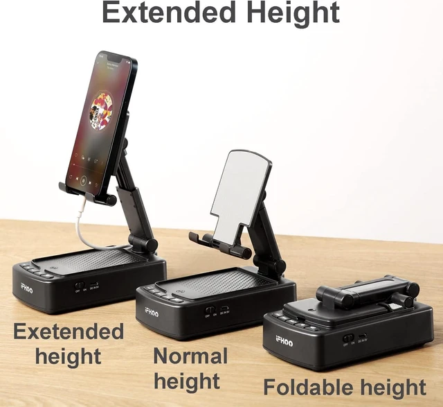 Alt view image 14 of 14 - Gifts for Men Women, Phone Stand with Bluetooth Speaker BT5.3, Gifts for Him Dad Who have everything, Phone Holder with Wireless Speaker for iPhone/Android/Tablet, Tech Gadgets,Birthday Gifts for Men