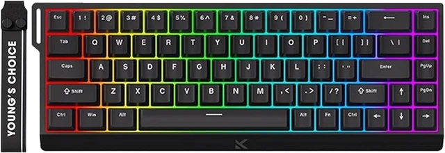 Alt view image 8 of 14 - Hyekit x MCHOSE ACE 68 65% Wired Magnetic Switch Mechanical Gaming Keyboard, Rapid Trigger Hall Effect Keyboard, Hyper-Fast Adjustable Actuation, 8K Hz Polling Rate, RGB HotSwap, for PC/Mac, Black