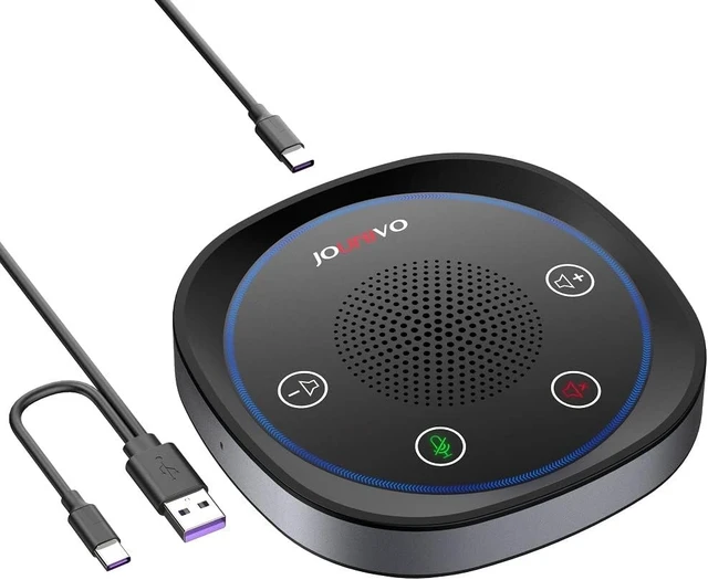 Alt view image 8 of 14 - USB Speakerphone, Omnidirectional Computer Speaker with Microphone,Plug and Plays Portable Speaker with Microphone for Holding Meetings Anywhere with Immersive Sound