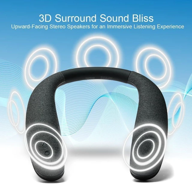 Alt view image 9 of 14 - JY508 Wireless Neckband Speaker - 3D Stereo Sound, 12 Hrs Play Time, Low Latency for Gaming/TV, Type-C Quick Charging, Wearable Speaker for Home, Office, and Outdoors