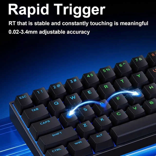 Alt view image 13 of 14 - Hyekit x MCHOSE ACE 68 65% Wired Magnetic Switch Mechanical Gaming Keyboard, Rapid Trigger Hall Effect Keyboard, Hyper-Fast Adjustable Actuation, 8K Hz Polling Rate, RGB HotSwap, for PC/Mac, Black