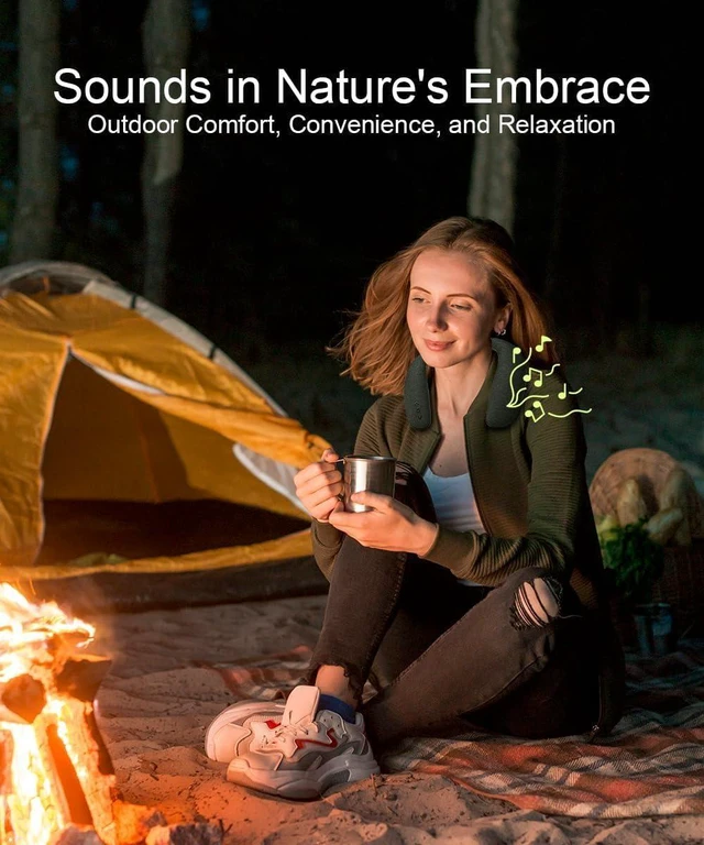Alt view image 14 of 14 - JY508 Wireless Neckband Speaker - 3D Stereo Sound, 12 Hrs Play Time, Low Latency for Gaming/TV, Type-C Quick Charging, Wearable Speaker for Home, Office, and Outdoors