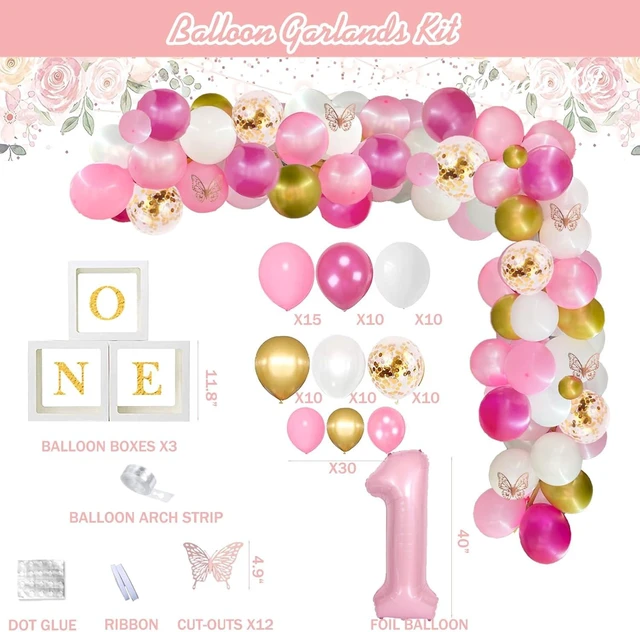 Alt view image 11 of 14 - 1st Birthday Decorations for Girl, Baby Girl First Birthday Supplies, Little Miss Onederful 1st Party Decorations, One Year Old Theme Party Supplies