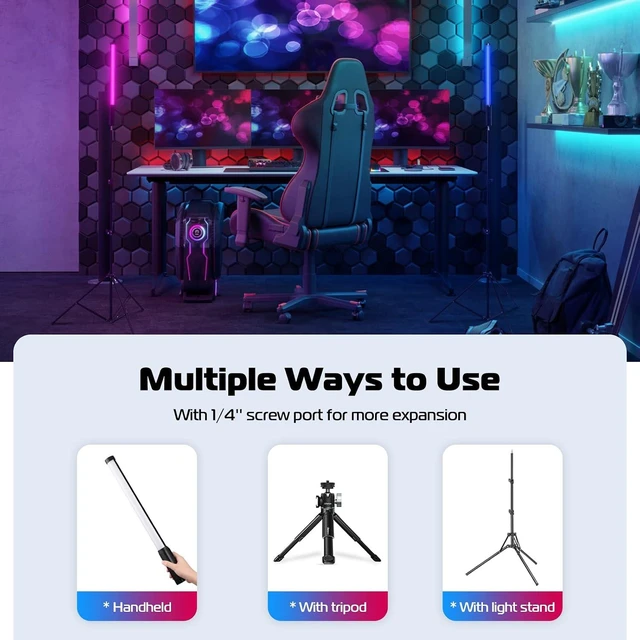Alt view image 14 of 14 - Ulanzi VL119 RGB LED Light Wand, 360°RGB Video Wand Stick for Photography, 2600mAh Built-in Rechargable Cube Light 2500-9000K Dimmable Camera Light w LCD