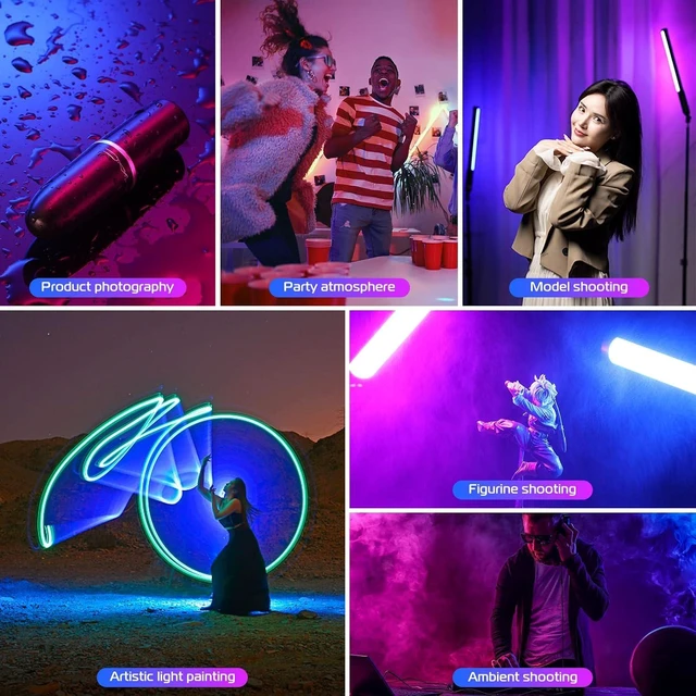 Alt view image 12 of 14 - Ulanzi VL119 RGB LED Light Wand, 360°RGB Video Wand Stick for Photography, 2600mAh Built-in Rechargable Cube Light 2500-9000K Dimmable Camera Light w LCD