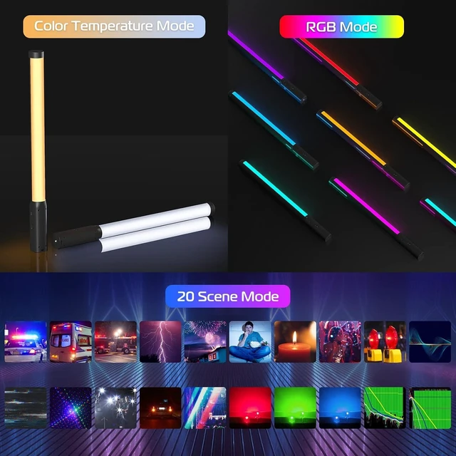 Alt view image 11 of 14 - Ulanzi VL119 RGB LED Light Wand, 360°RGB Video Wand Stick for Photography, 2600mAh Built-in Rechargable Cube Light 2500-9000K Dimmable Camera Light w LCD