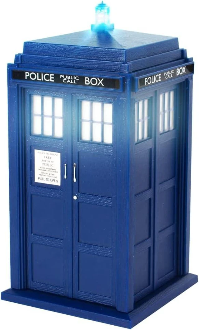 Alt view image 8 of 14 - FAMETEK Doctor Who Tardis Bluetooth Speaker. Plays Music, Lights Up, Detailed Tardis Sounds Effects | Best Doctor Who Gifts. Doctor Who Collectibles