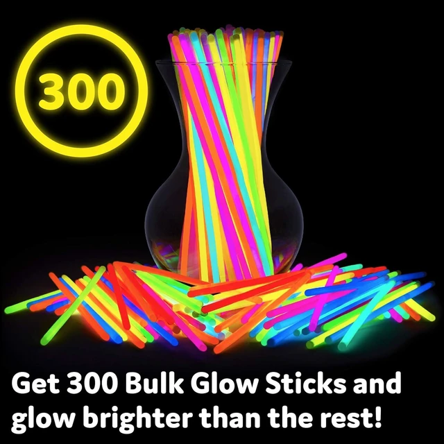 Alt view image 9 of 12 - Glow Sticks Bulk Neon Party Supplies - 200 8 Neon Party Glow Sticks w/ Connectors for Glow Necklaces and Glow Bracelets Glow in the Dark Party Supplies