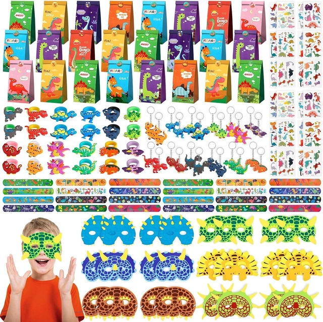 Alt view image 7 of 12 - INNOCHEER Dinosaur Party Favors, Dinosaur Birthday Decorations 24 Pack Dinosaur Party Supplies Dinosaur Party Decorations, Dinosaur Goodie Bags for Birthday Party Favors for Kids 3-5 4-8 8-12 Dino