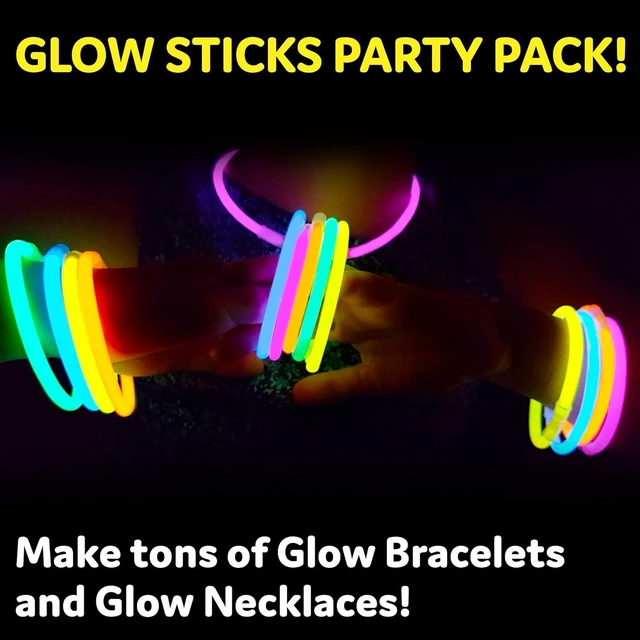 Alt view image 8 of 12 - Glow Sticks Bulk Neon Party Supplies - 200 8 Neon Party Glow Sticks w/ Connectors for Glow Necklaces and Glow Bracelets Glow in the Dark Party Supplies