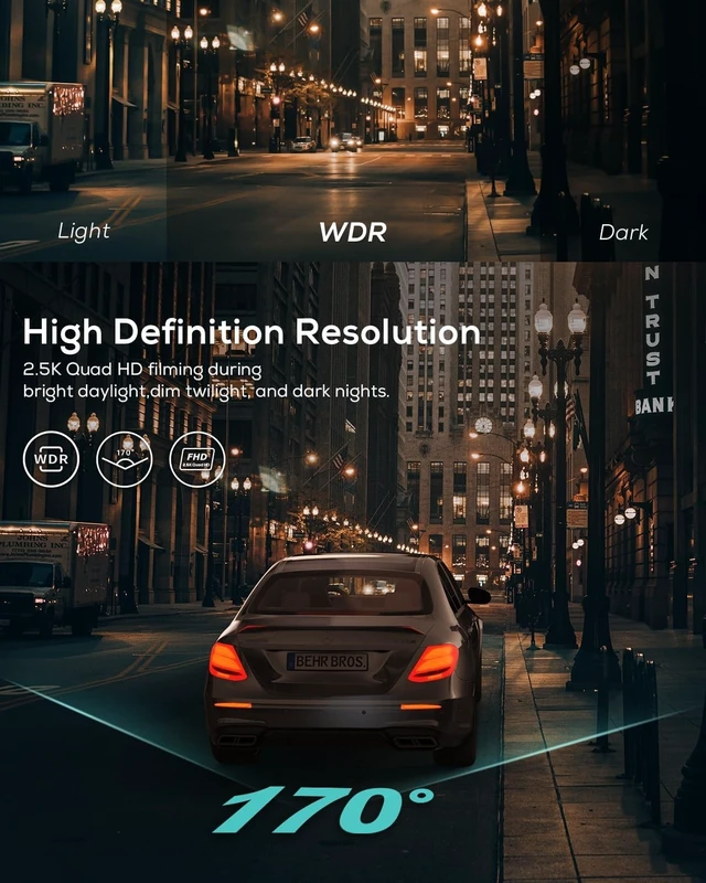 Alt view image 9 of 12 - iZEEKER 2.5K Dash Cam Front, 1440P QHD Car Camera with 3" IPS Display | Night Vision, WDR, 170°Wide Angle, Loop Recording, G-Sensor Emergency Recording, 24H Parking Mode, Type C, Easy Install