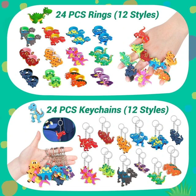 Alt view image 10 of 12 - INNOCHEER Dinosaur Party Favors, Dinosaur Birthday Decorations 24 Pack Dinosaur Party Supplies Dinosaur Party Decorations, Dinosaur Goodie Bags for Birthday Party Favors for Kids 3-5 4-8 8-12 Dino