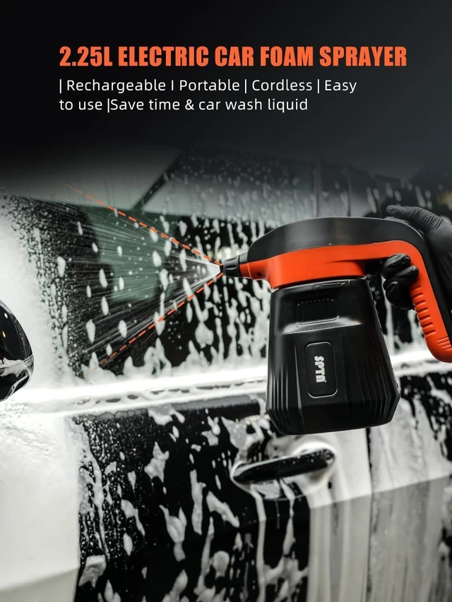 Alt view image 11 of 14 - SPTA Pressure Foam Sprayer, 2.25L/76 oz Electric Pressurized Soap Sprayer Car Foam Sprayer, Cordless Pump Sprayer, Car Wash Pressure Washer Foamer with 500ML Shampoo for Detailing