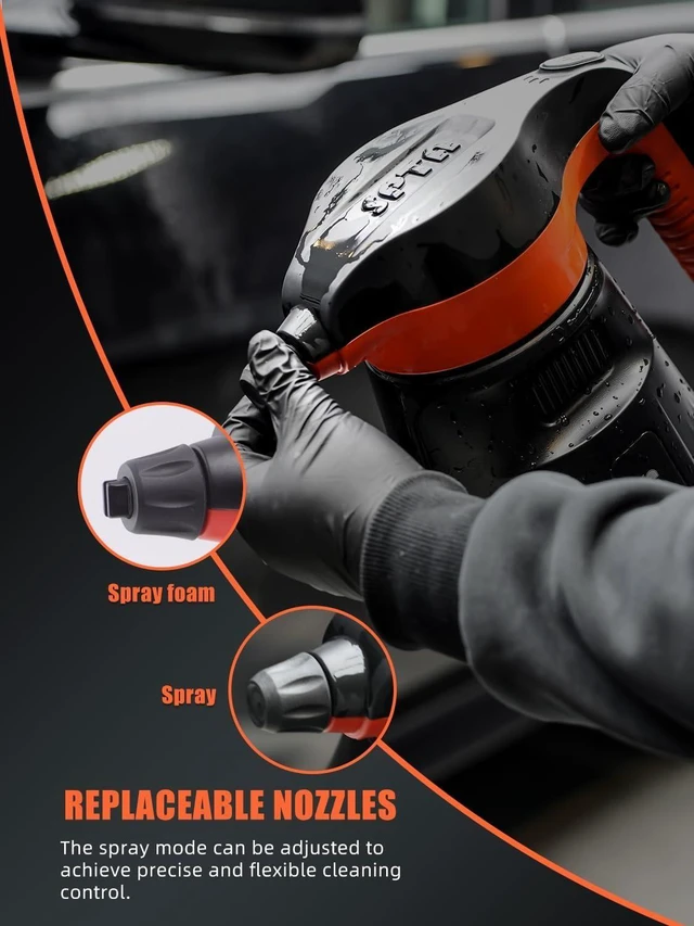 Alt view image 12 of 14 - SPTA Pressure Foam Sprayer, 2.25L/76 oz Electric Pressurized Soap Sprayer Car Foam Sprayer, Cordless Pump Sprayer, Car Wash Pressure Washer Foamer with 500ML Shampoo for Detailing