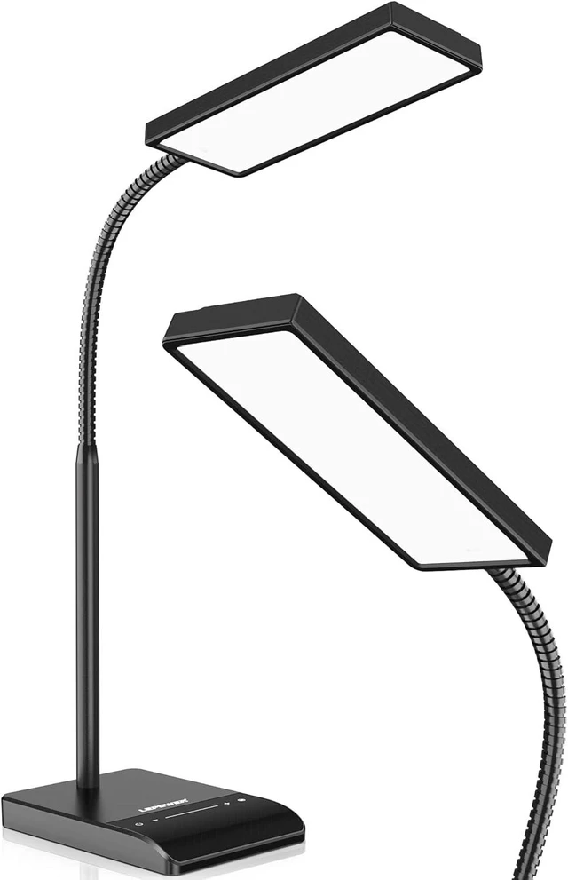 Alt view image 8 of 14 - LEPOWER Desk Lamp, 800LM LED for Home Office, 12W Reading for Desk, Eye-Caring Light, Touch Table Gooseneck Lamp, 50 Lighting Modes, Bright for Bedroom, Study (Black)