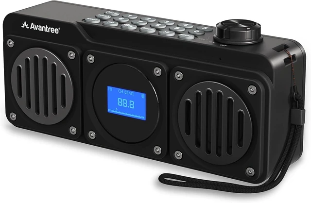 Alt view image 8 of 14 - Avantree Boombyte - Portable Digital FM Radio with Bluetooth Speaker, Superb Sound, Metal Finish, MP3 Player, Support Micro SD Card & USB Audio Input, Long Play Time, Rechargeable, Easy to Use - Black