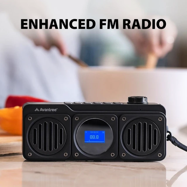 Alt view image 11 of 14 - Avantree Boombyte - Portable Digital FM Radio with Bluetooth Speaker, Superb Sound, Metal Finish, MP3 Player, Support Micro SD Card & USB Audio Input, Long Play Time, Rechargeable, Easy to Use - Black