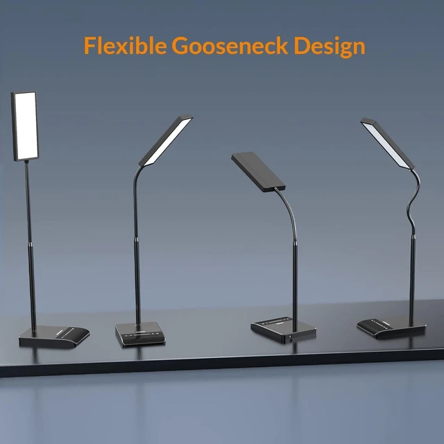 Alt view image 13 of 14 - LEPOWER Desk Lamp, 800LM LED for Home Office, 12W Reading for Desk, Eye-Caring Light, Touch Table Gooseneck Lamp, 50 Lighting Modes, Bright for Bedroom, Study (Black)