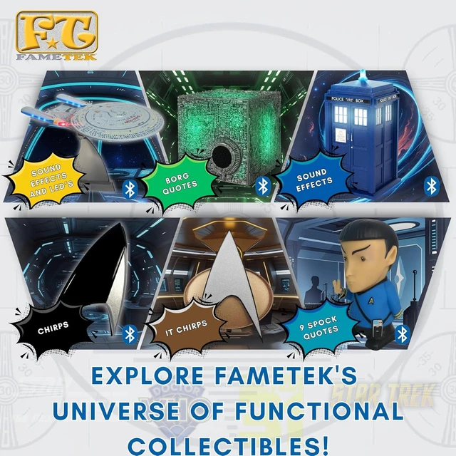 Alt view image 11 of 14 - FAMETEK Doctor Who Tardis Bluetooth Speaker. Plays Music, Lights Up, Detailed Tardis Sounds Effects | Best Doctor Who Gifts. Doctor Who Collectibles